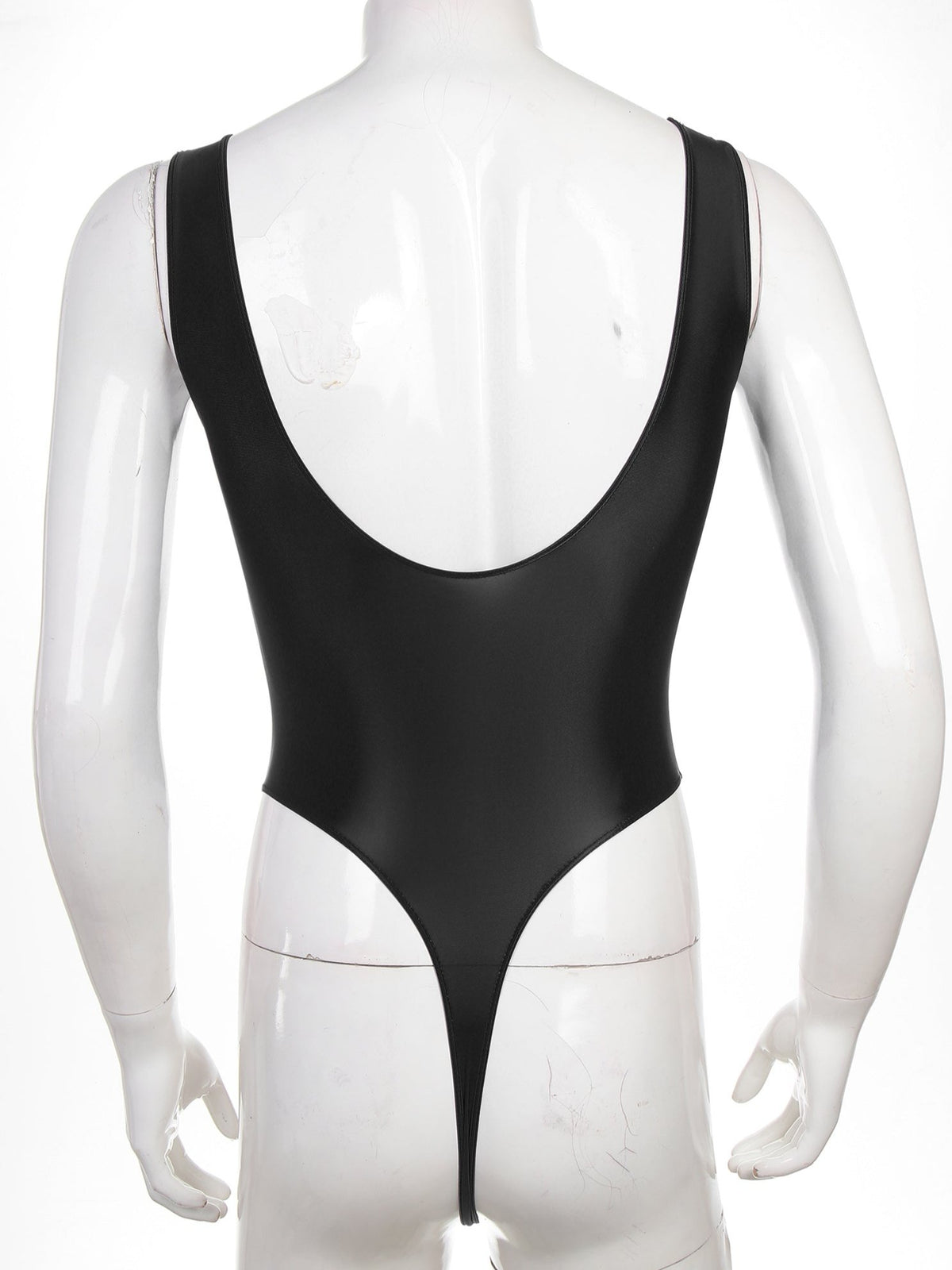 black The ’80s Shiny Thong Bodysuits - Men's Singlets, Bodysuits, Leotard & Unitard - pridevoyageshop.com