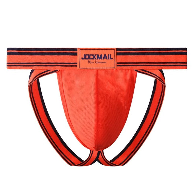 orange Gay Gym Jockstraps: Jockmail Fiesta Rave Gay Jockstrap- pridevoyageshop.com - gay men’s underwear and swimwear