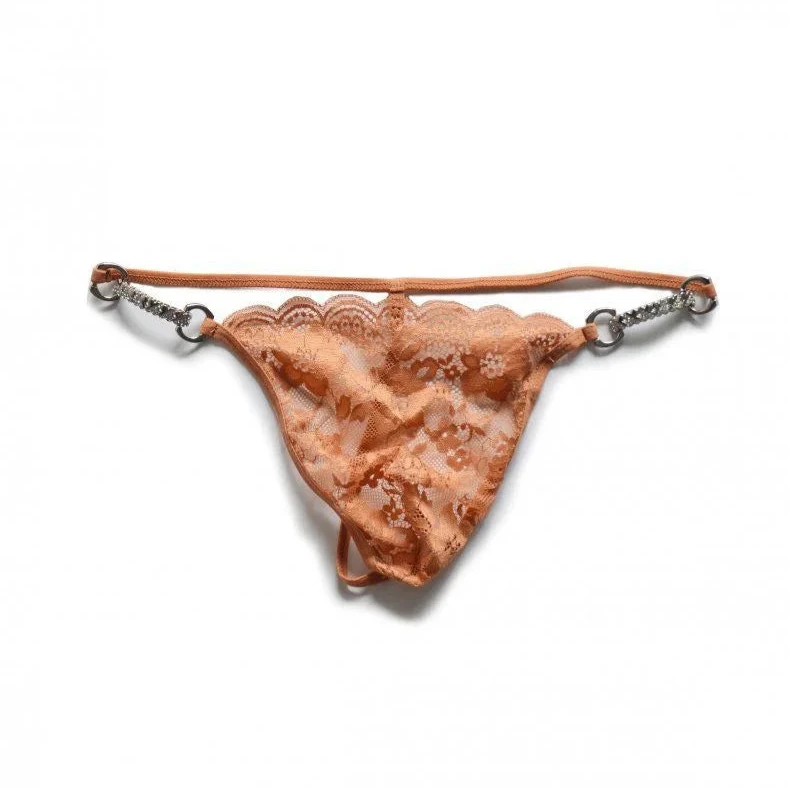 dark orange Floral Shadow Lace Men’s Thongs - pridevoyageshop.com - gay men’s thongs, boxers, briefs and jockstraps