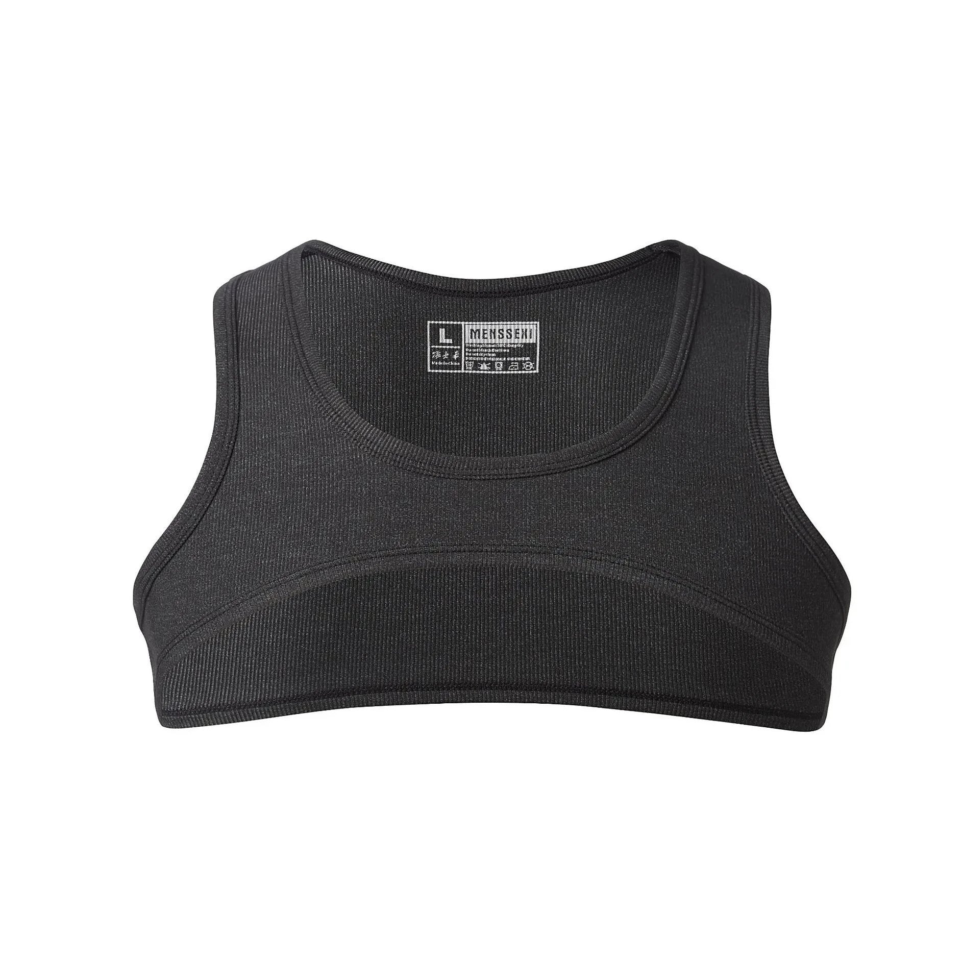 black Men's Ribbed Muscle Crop Top | Gay Crop Tops & Sports Wear - pridevoyageshop.com - gay crop tops, gay casual clothes and gay clothes store