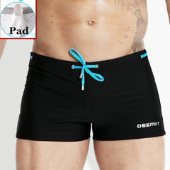 sexy gay man in black Gay Swimwear | Sexy Mens Pouch Square Cut Swim Trunks - pridevoyageshop.com - gay men’s underwear and swimwear