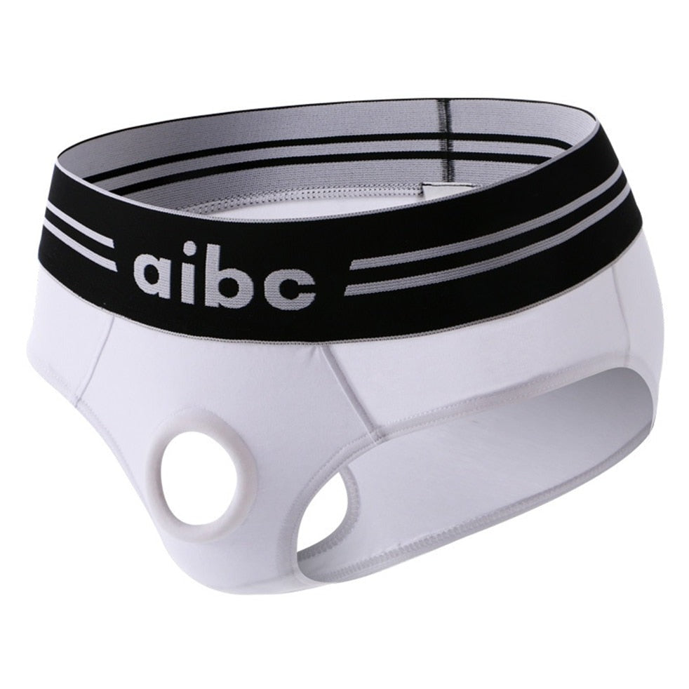 white Erotic No More Hiding Cock Ring Briefs | Gay Men Underwear- pridevoyageshop.com - gay men’s underwear and swimwear