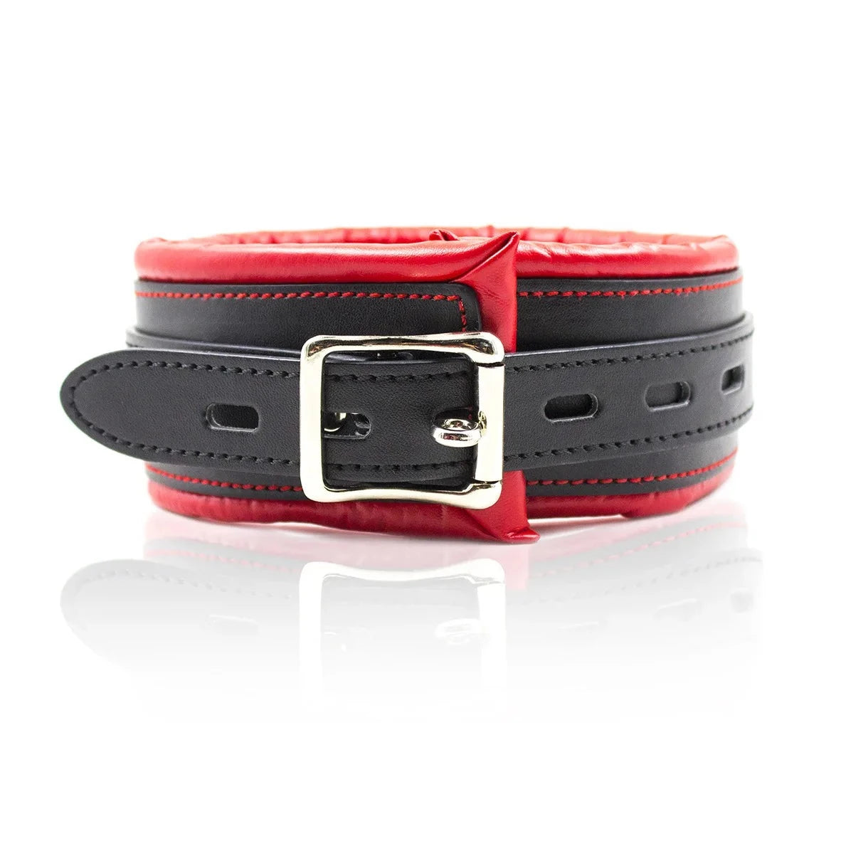 red Lust Puppy Padded Collar & Chain Leash - pridevoyageshop.com - gay men’s bodystocking, lingerie, fishnet and fetish wear