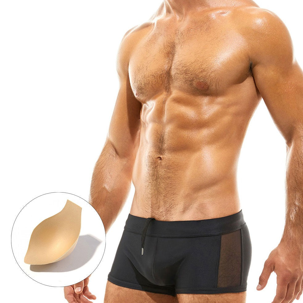 hot gay man in black Gay Swimwear & Beachwear | Cheeky Men's See Thru Swim Trunks - pridevoyageshop.com - gay men’s underwear and swimwear