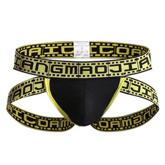 black Gay Men's Movie Strip Jockstrap - pridevoyageshop.com - gay men’s underwear and swimwear