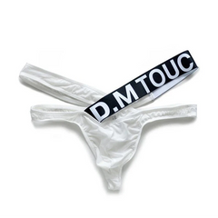 white DM Touch Me Strap Thong - pridevoyageshop.com - gay men’s thongs, boxers, briefs and jockstraps