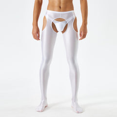 sexy gay man in white Men's Shiny Metallic Crotchless Pantyhose | Gay Lingerie - pridevoyageshop.com - gay men’s bodystocking, lingerie, fishnet and fetish wear