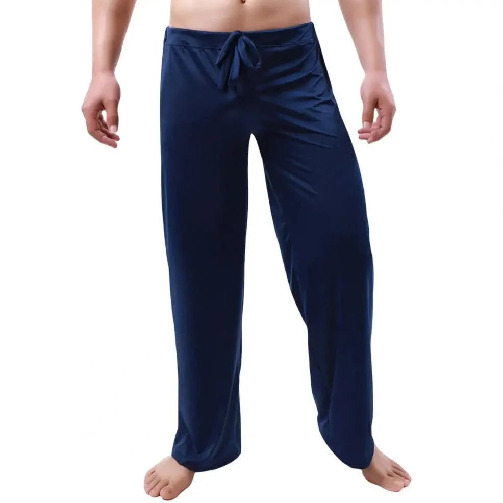 royal blue Men's Drawstring Silky Bell Bottom Sweats & Yoga Pants - pridevoyageshop.com - gay men’s underwear and swimwear