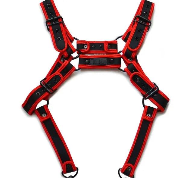 red Hard Grip Suspender Harness -pridevoyageshop.com - gay men’s harness, lingerie and fetish wear