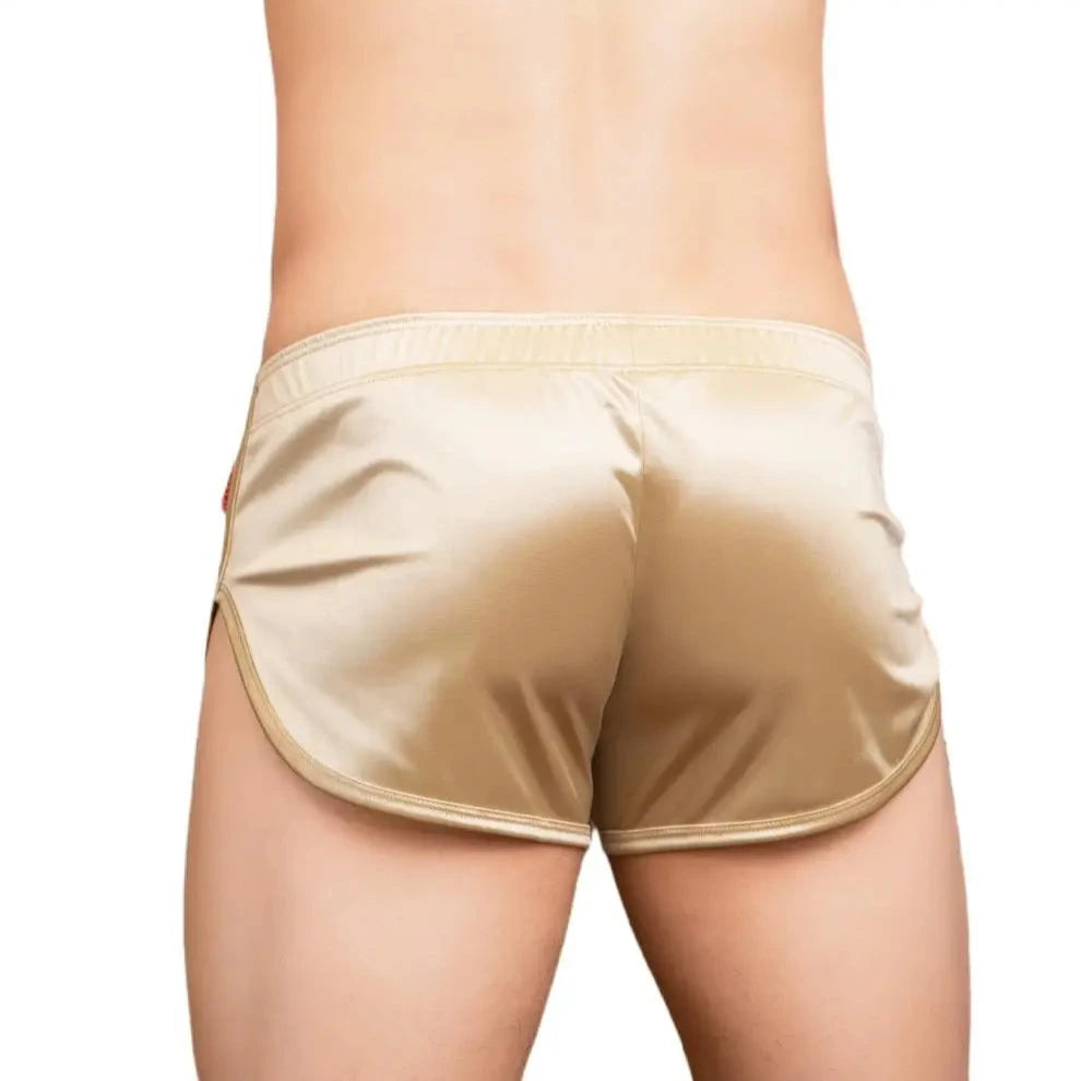 a sexy man in Nude Booty Call Lounge High-Slit Shorts - pridevoyageshop.com - gay pajamas, gay loungewear, gay sleepwear