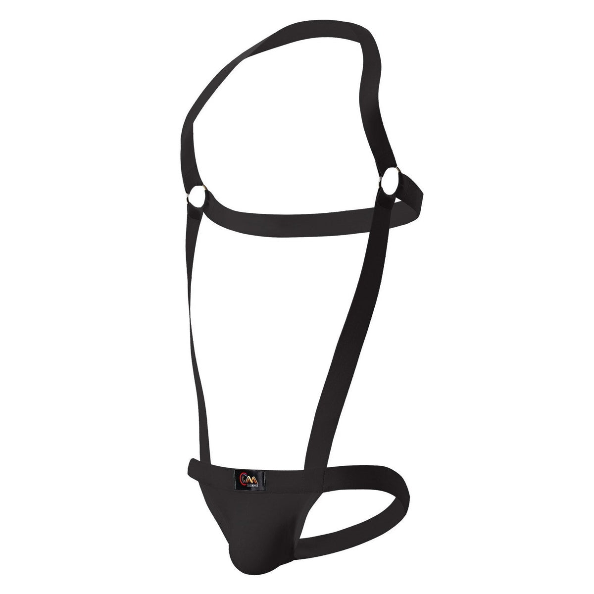 black CLEVER-MENMODE Elastic Jockstrap Harness | Gay Harness- pridevoyageshop.com - gay men’s harness, lingerie and fetish wear