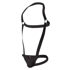 black CLEVER-MENMODE Elastic Jockstrap Harness | Gay Harness- pridevoyageshop.com - gay men’s harness, lingerie and fetish wear