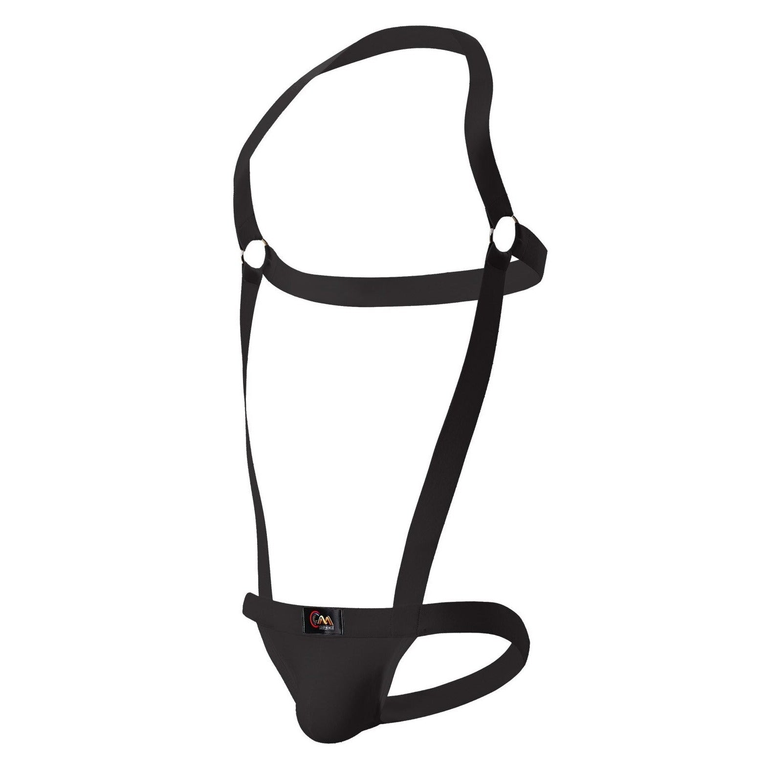 black CLEVER-MENMODE Elastic Jockstrap Harness | Gay Harness- pridevoyageshop.com - gay men’s harness, lingerie and fetish wear