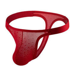 Red Sexy Mens Thongs: Semi Sheer Underwear for Gay Lingerie - pridevoyageshop.com - gay men’s underwear and swimwear