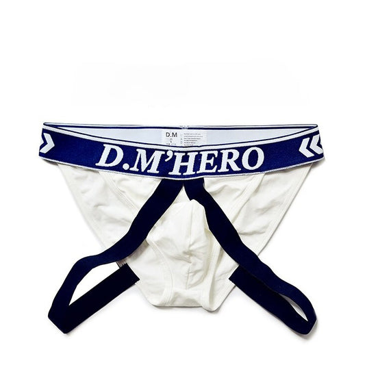 white DM Hero Garter Briefs | Gay Men Underwear- pridevoyageshop.com - gay men’s underwear and swimwear