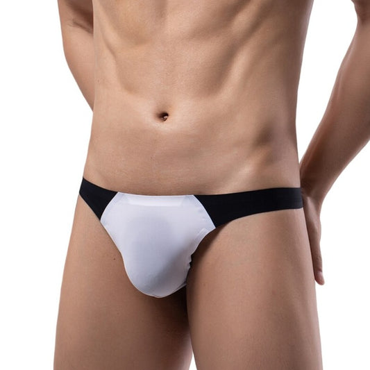 black and white Ultra-Thin Seamless Low-Rise Thongs | Gay Men Underwear- pridevoyageshop.com - gay men’s underwear and swimwear
