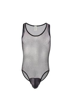black Gay Bodysuit and Singlet | Men's Mesh Full Bodysuit - Men's Singlets, Bodysuits, Leotard & Unitard - pridevoyageshop.com
