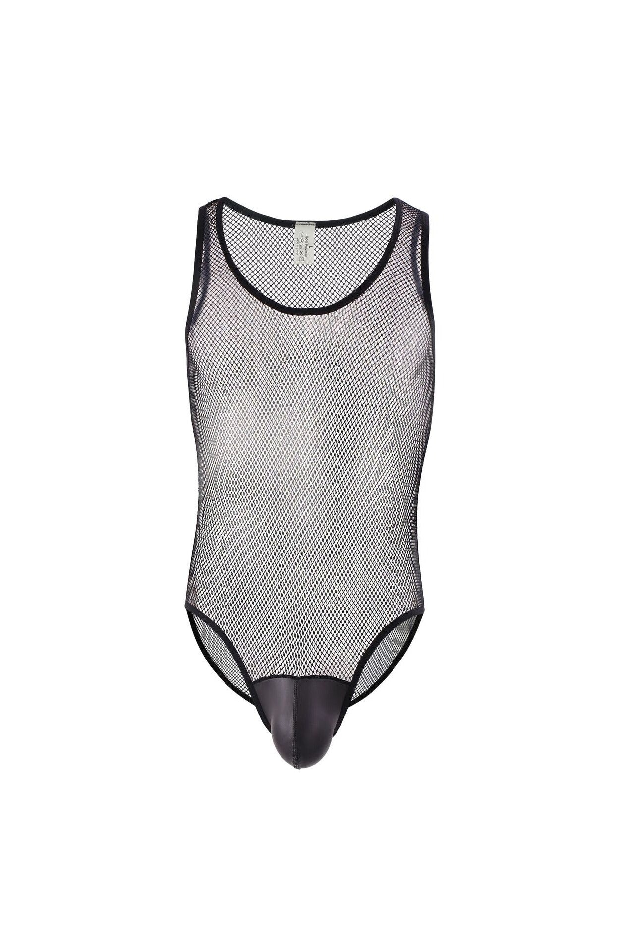 black Gay Bodysuit and Singlet | Men's Mesh Full Bodysuit - Men's Singlets, Bodysuits, Leotard & Unitard - pridevoyageshop.com