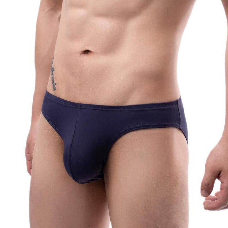 sexy gay man in royal blue Men's Ice Silk Hung Briefs | Gay Men Underwear- pridevoyageshop.com - gay men’s underwear and swimwear