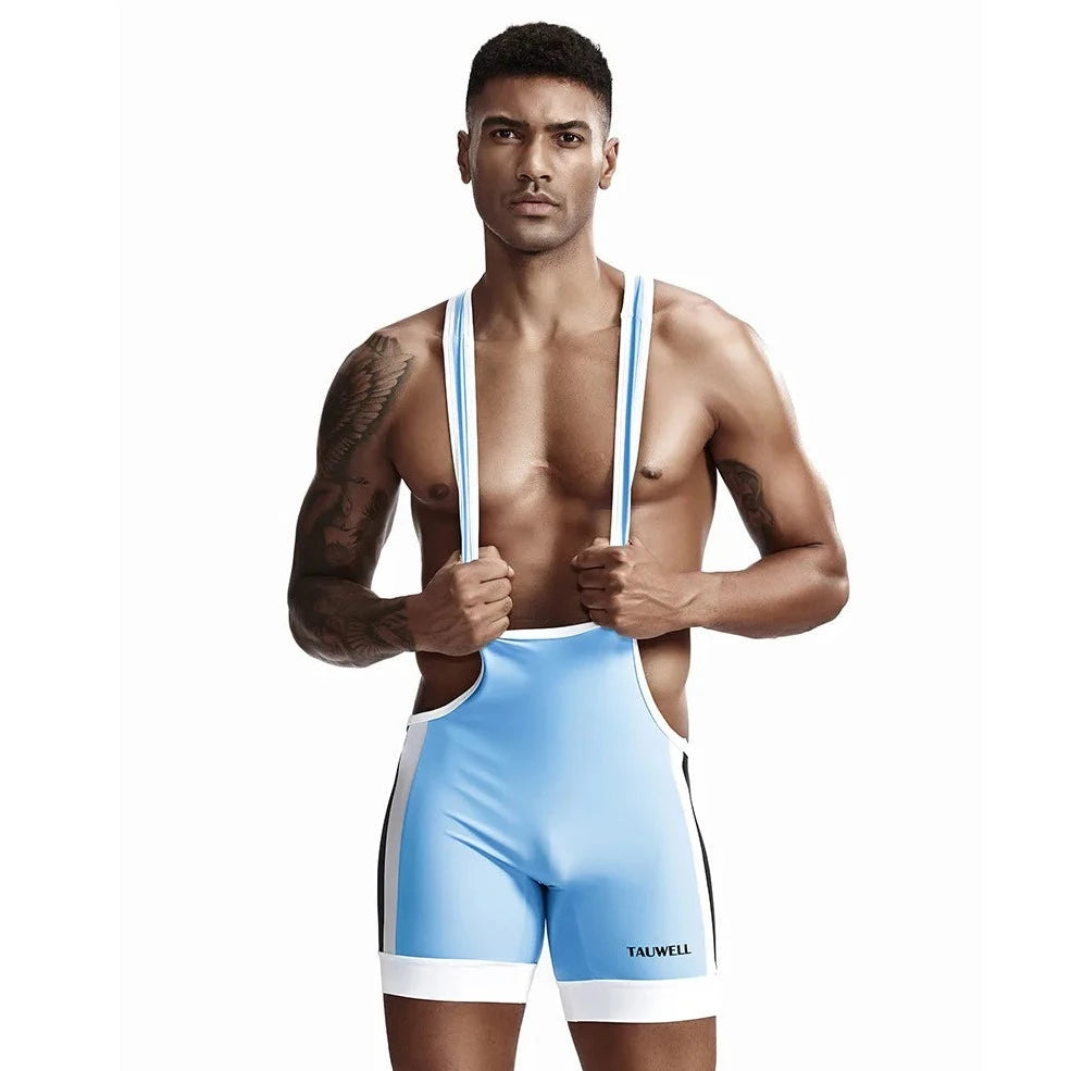 a hot man in aqua Deep Scoop Classic Wrestling Singlet - Men's Singlets, Bodysuits, Leotard & Unitard - pridevoyageshop.com