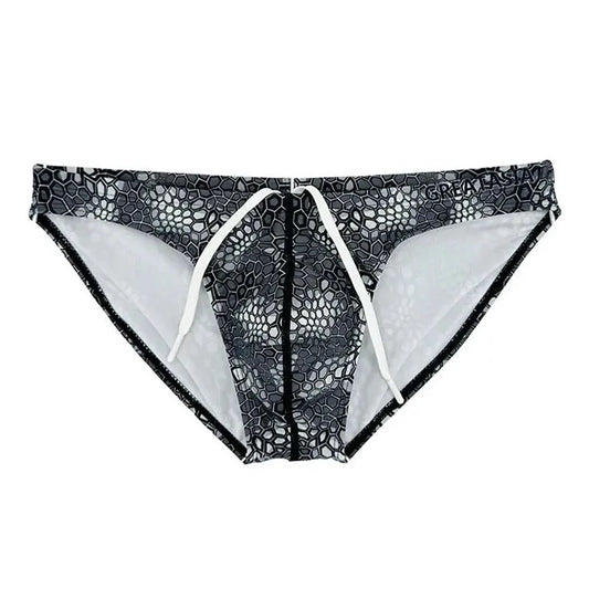 deatils of Black Dragon Scales Swim Briefs - pridevoyageshop.com - gay men’s underwear and swimwear