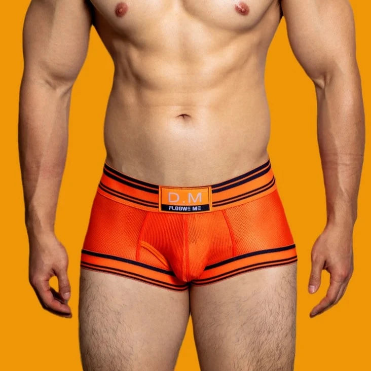 a hot gay man in orange DM Men's Mesh Boxer Briefs - pridevoyageshop.com - gay men’s underwear and swimwear