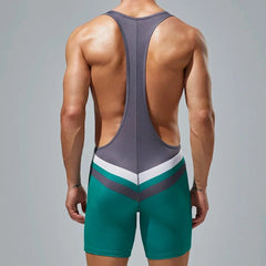 a sexy gay men in green Chevron One Piece Wrestling Singlet - Men's Singlets, Bodysuits, Leotard & Unitard - pridevoyageshop.com