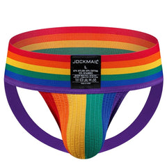 rainbow Gay Jockstrap: Designer Jock Strap & Gay Athletic Supporter- pridevoyageshop.com - gay men’s underwear and swimwear
