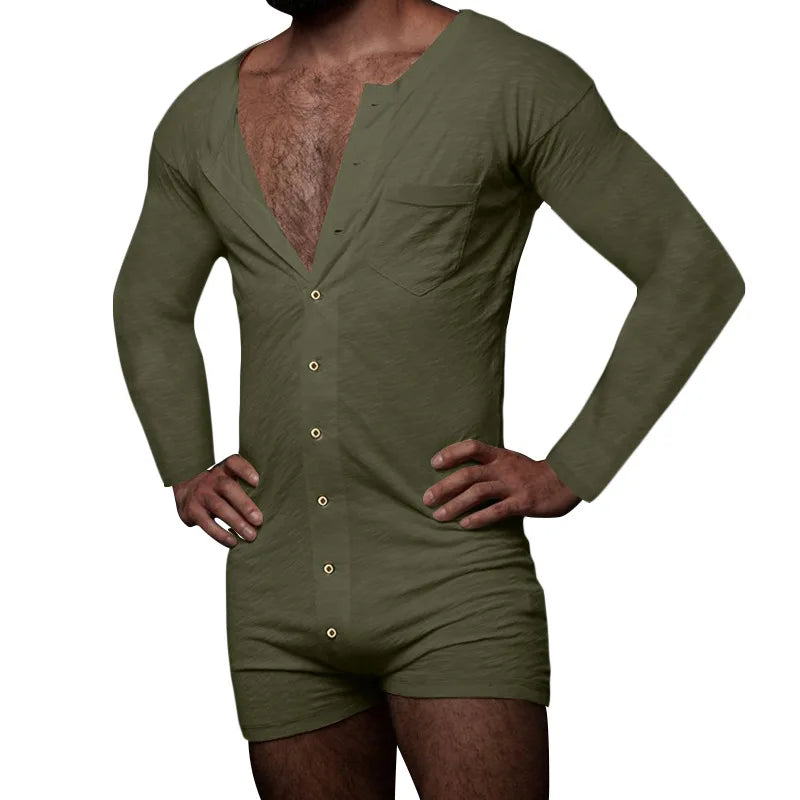 Leave It Open Long-Sleeve Onesie Pajamas for Gay Men