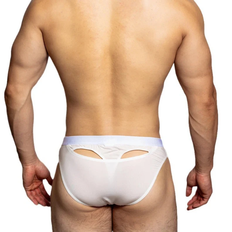 a hot man in white DM Peek Briefs - pridevoyageshop.com - gay men’s thongs, boxers, briefs and jockstraps