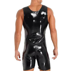 a sexy man in Glossy Zipper Singlet - Men's Singlets, Bodysuits, Rompers & Jumpsuits - pridevoyageshop.com