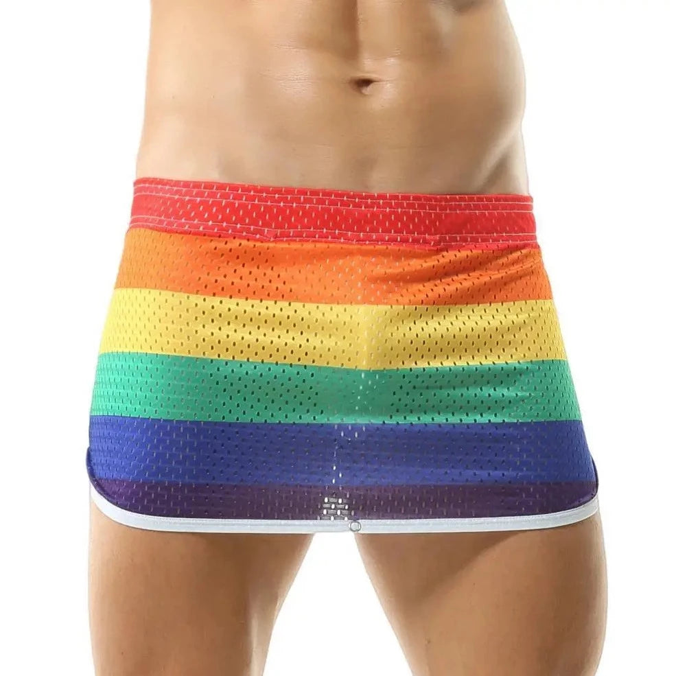 Men's Rainbow Mesh Boxer Briefs - pridevoyageshop.com - gay men’s underwear and swimwear