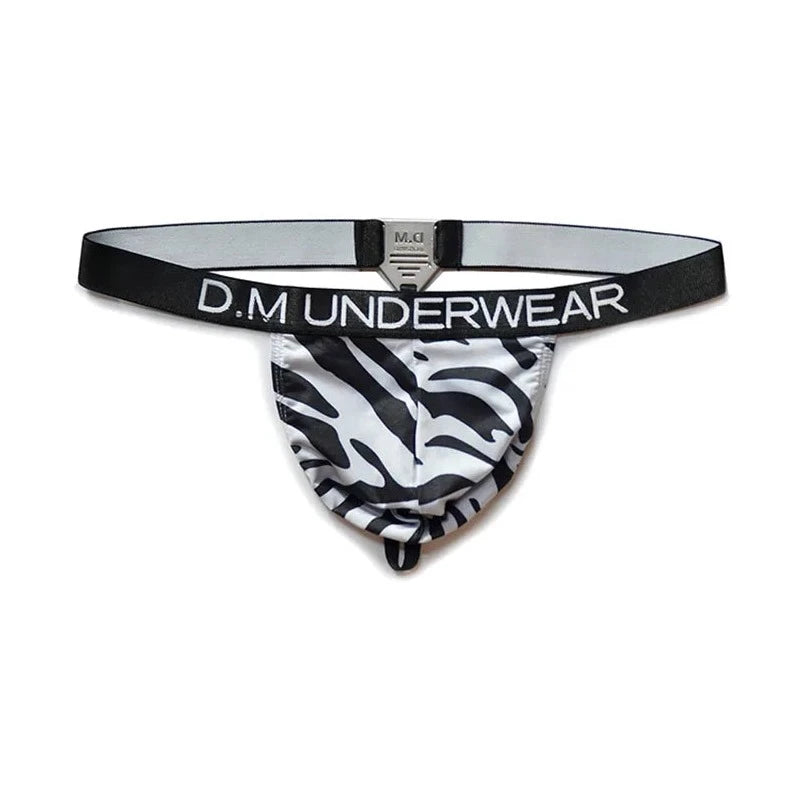 Black Zebra DM Gay Men's Animal Print Thong - pridevoyageshop.com - gay men’s underwear and swimwear