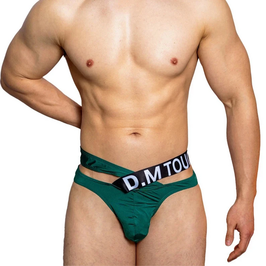 a hot man in green DM Touch Me Strap Thong - pridevoyageshop.com - gay men’s thongs, boxers, briefs and jockstraps