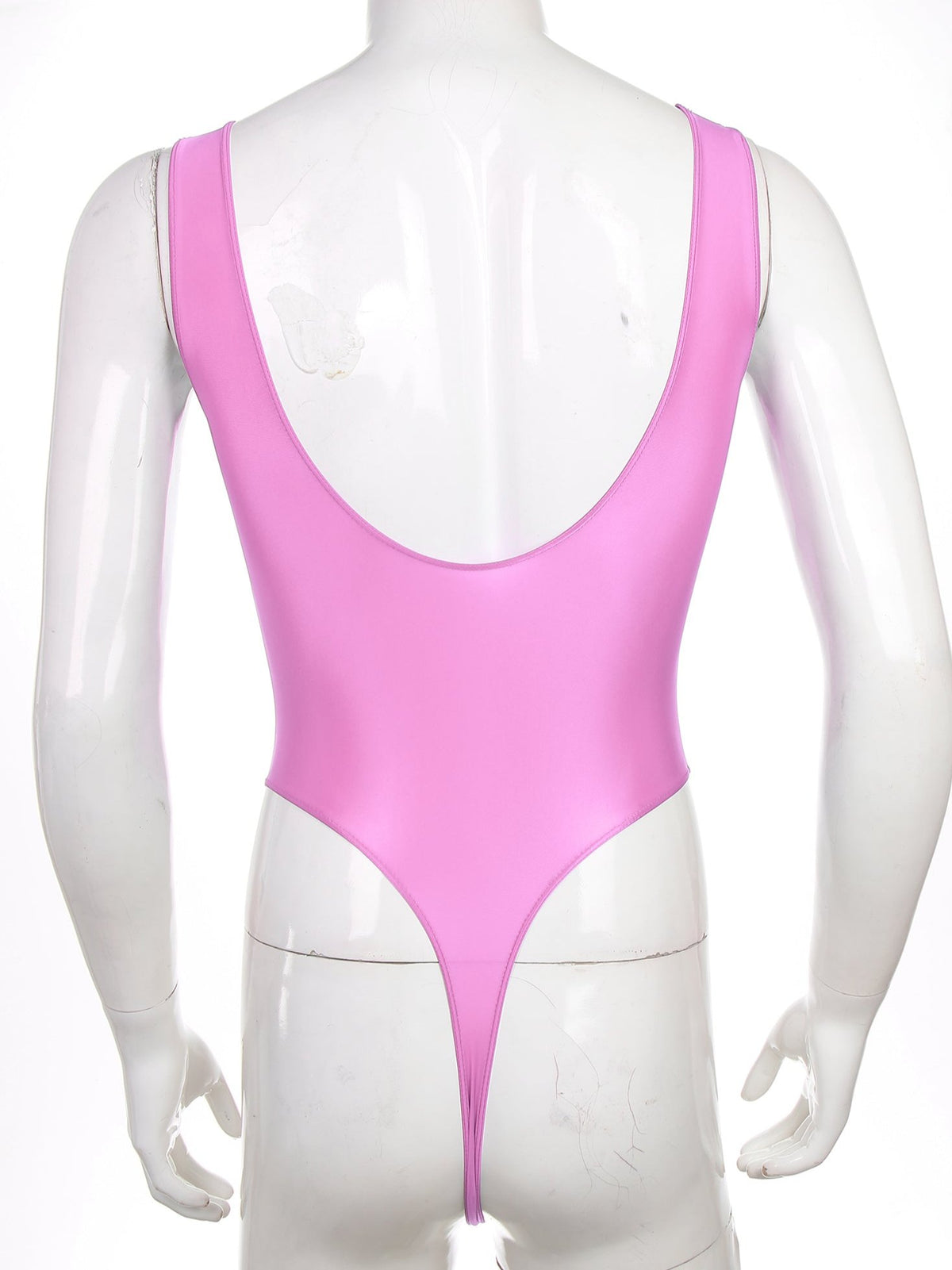 Pink The ’80s Shiny Thong Bodysuits - Men's Singlets, Bodysuits, Leotard & Unitard - pridevoyageshop.com
