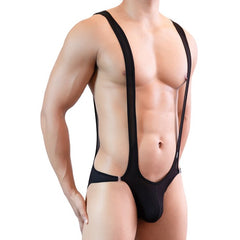 sexy gay man in black Gay Singlet and Bodysuit | Gay Men's X Cross Singlet - Men's Singlets, Bodysuits, Leotard & Unitard - pridevoyageshop.com