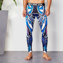 sexy gay man in ocean Gay Leggings | Colorful Print Elemental Workout Leggings - pridevoyageshop.com - gay men’s underwear and activewear