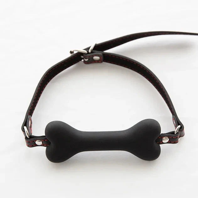 black TailWagger Bone Gag for Gay Puppy Play - pridevoyageshop.com - gay men’s puppy play gear, lingerie, fishnet and fetish wear