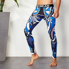 sexy gay man in ocean Gay Leggings | Colorful Print Elemental Workout Leggings - pridevoyageshop.com - gay men’s underwear and activewear