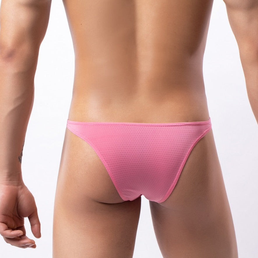 sexy gay man in pink Cheeky Low-Rise Mesh Briefs | Gay Men Underwear- pridevoyageshop.com - gay men’s underwear and swimwear