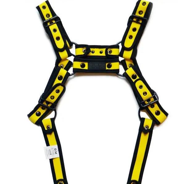 yellow Hard Grip Suspender Harness -pridevoyageshop.com - gay men’s harness, lingerie and fetish wear