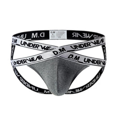 gray DM Gay Men's Criss Cross Jockstrap - pridevoyageshop.com - gay men’s underwear and swimwear