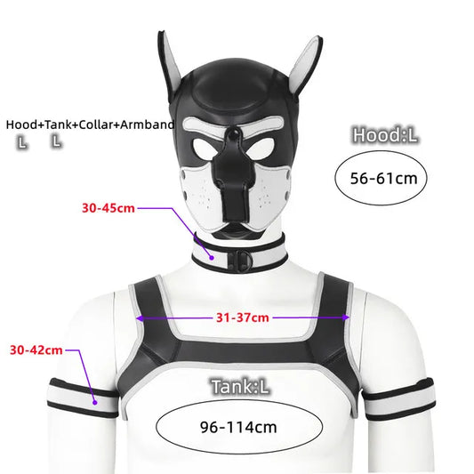 Gay Men Neoprene Puppy Hood Set for Kinks and Fetishes - pridevoyageshop.com - gay men’s bodystocking, lingerie, fishnet and fetish wear