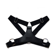 Black Faux Leather Fetish Harness | Gay Harness- pridevoyageshop.com - gay men’s harness, lingerie and fetish wear