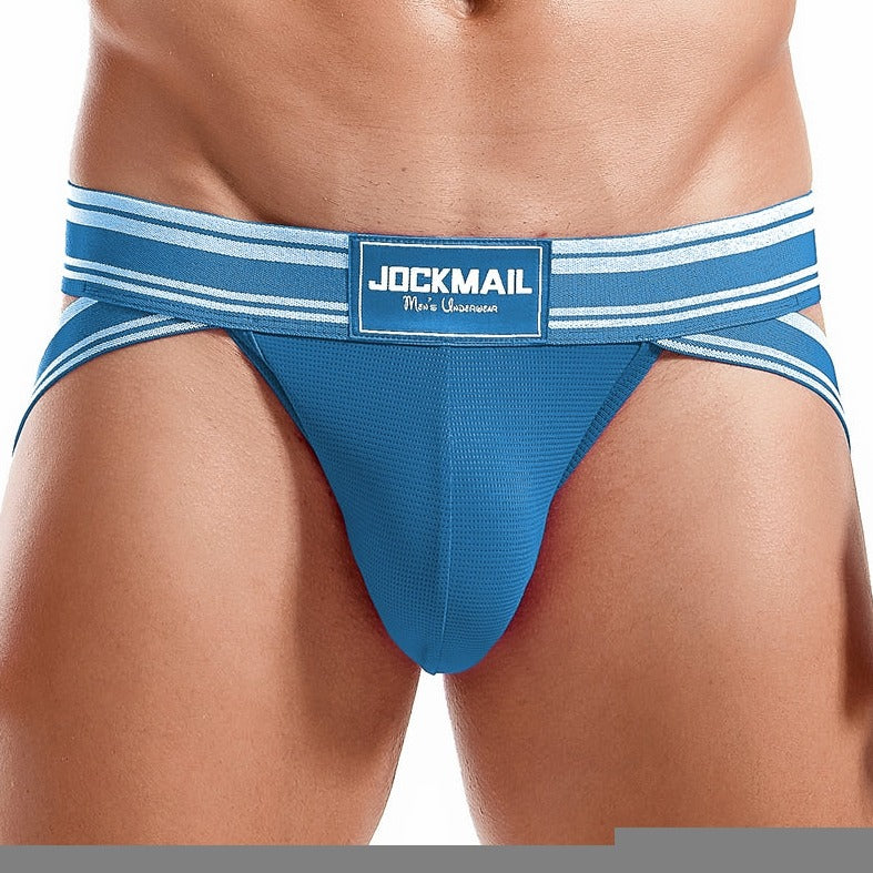 hot gay man in blue Gay Gym Jockstraps: Jockmail Fiesta Rave Gay Jockstrap- pridevoyageshop.com - gay men’s underwear and swimwear