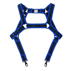 blue Pulse Suspender Harness -pridevoyageshop.com - gay men’s harness, lingerie and fetish wear