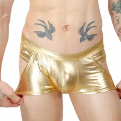 gold Men's Waterfall Harness & Metallic Jock Briefs - pridevoyageshop.com - gay men’s underwear and swimwear