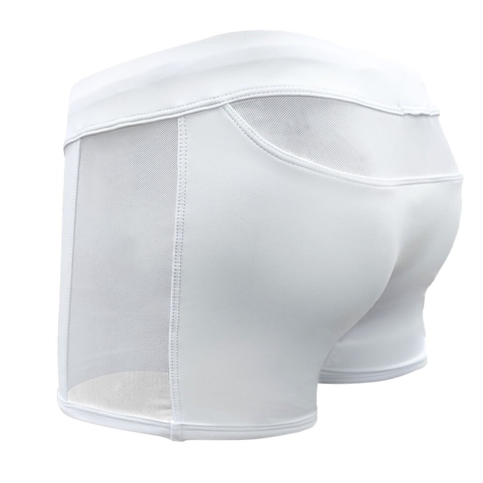 white Gay Swimwear & Beachwear | Cheeky Men's See Thru Swim Trunks - pridevoyageshop.com - gay men’s underwear and swimwear