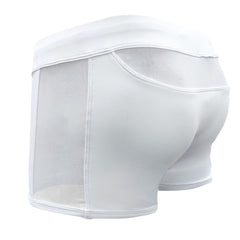 white Gay Swimwear & Beachwear | Cheeky Men's See Thru Swim Trunks - pridevoyageshop.com - gay men’s underwear and swimwear