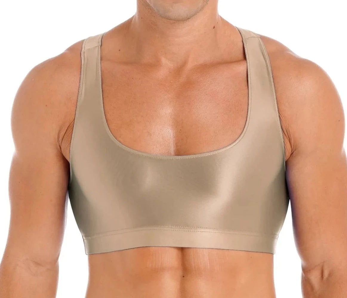 a sexy gay man in coffee Men's Glossy Sports Crop Top | Gay Crop Tops & Sports Wear - pridevoyageshop.com - gay crop tops, gay casual clothes and gay clothes store